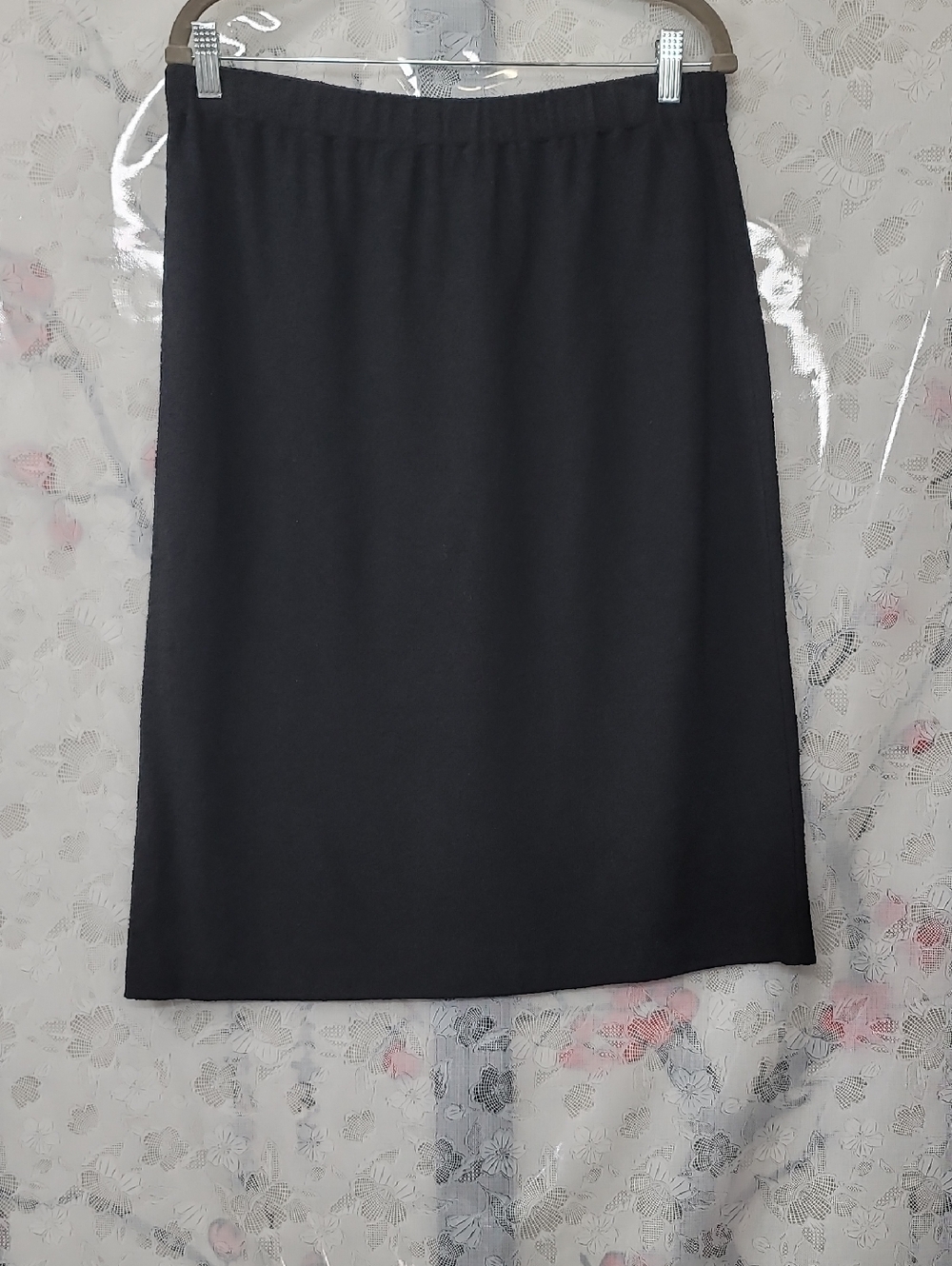 St John Classic Black Elastic-Waist Knit Skirt Women's Skirt Size 14